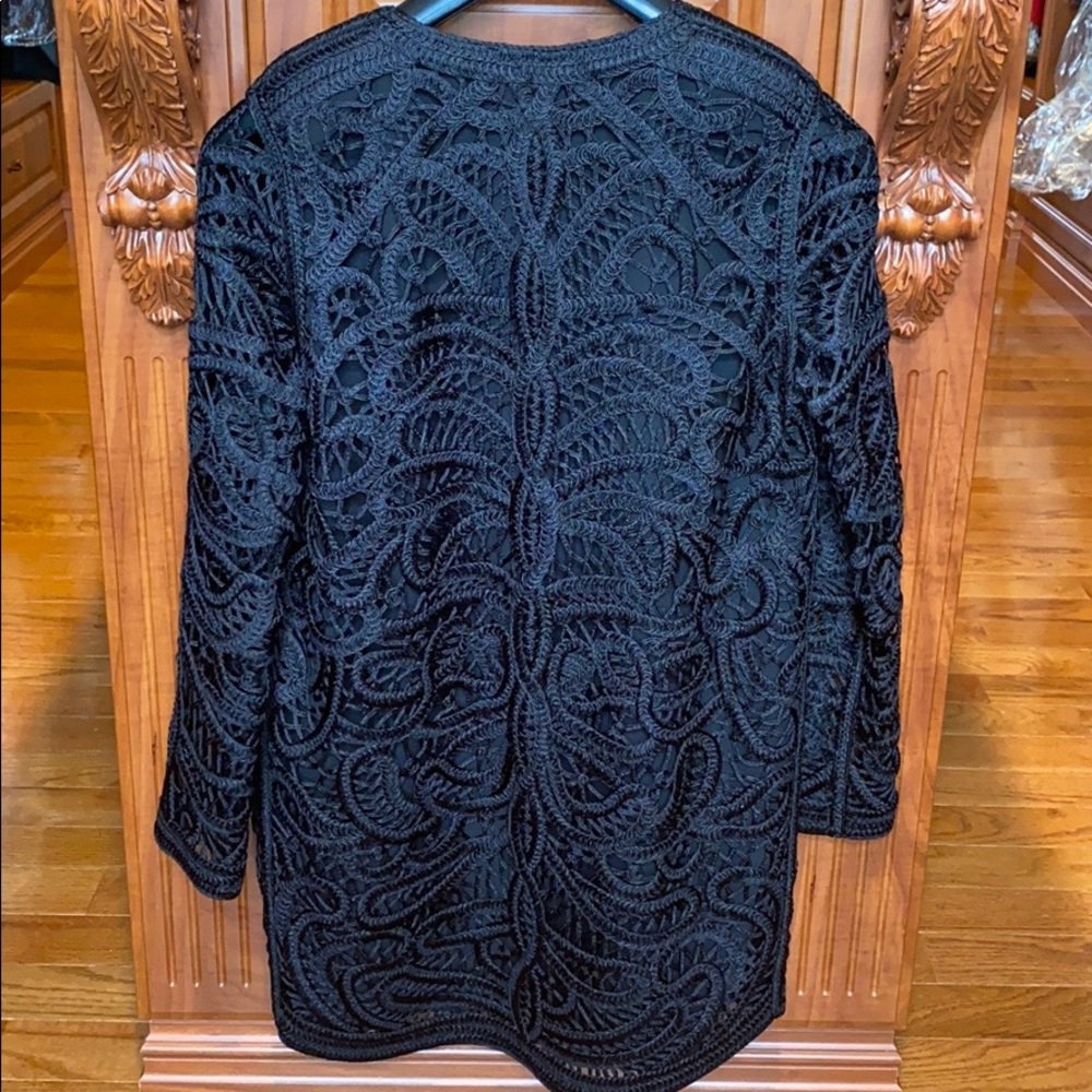 MAJE Embellished Crochet Magic Open Coat - Picture 6 of 7